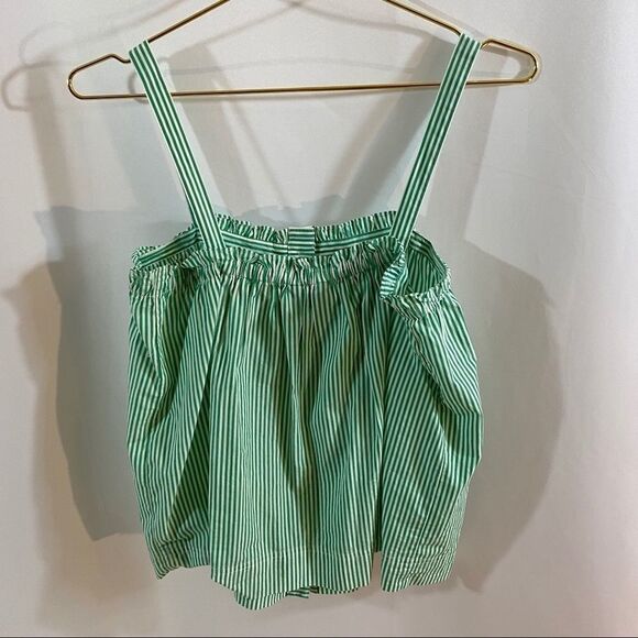 J. Crew Stripped Ruffle Button Tank Top - Picture 4 of 5